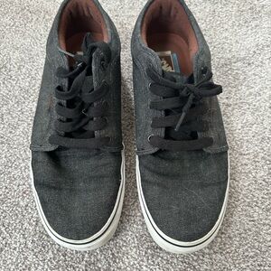 Vans Black Canvas Low-Top Sneakers with White Sole